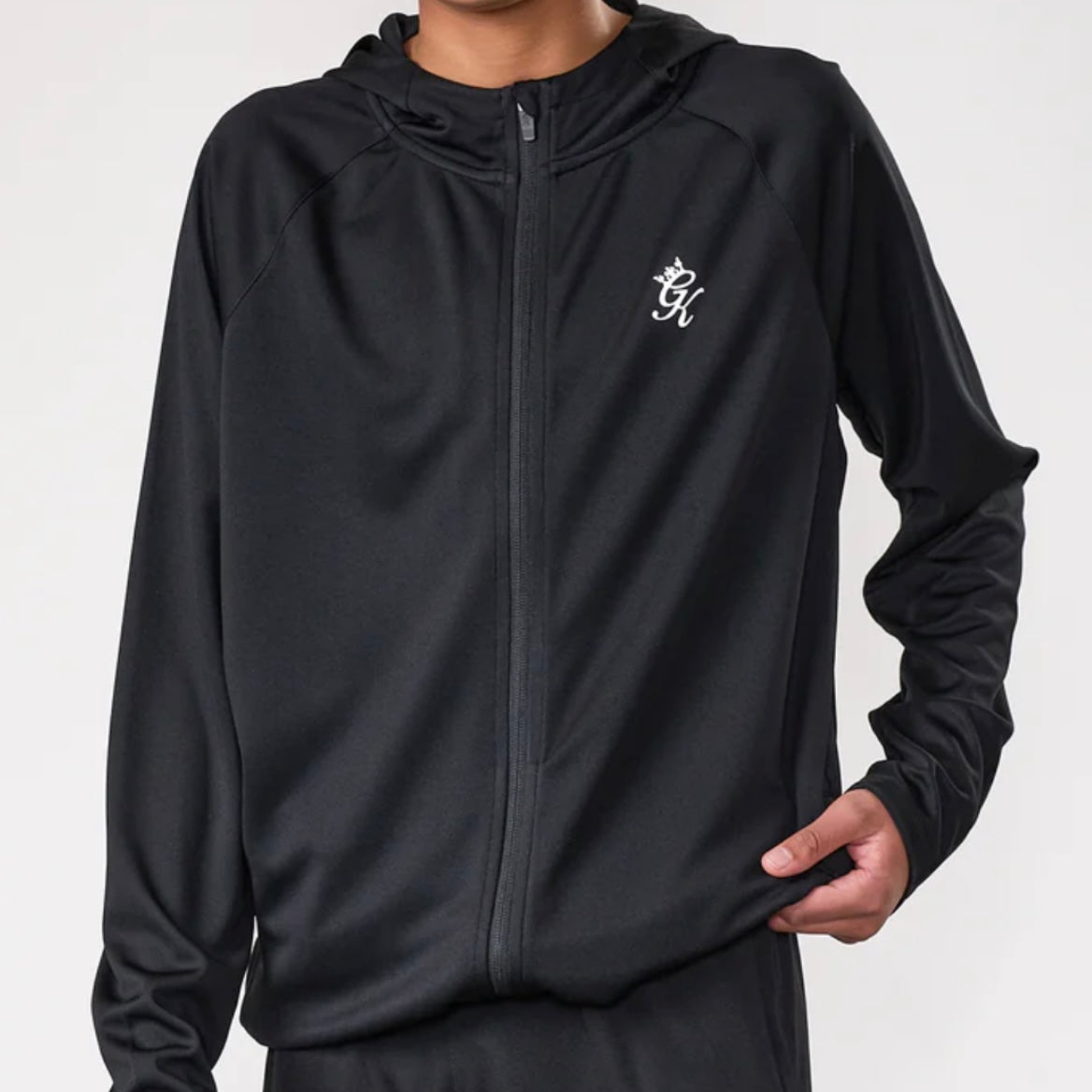 GymKing Lightweight Poly Full Zip - Black (Junior)