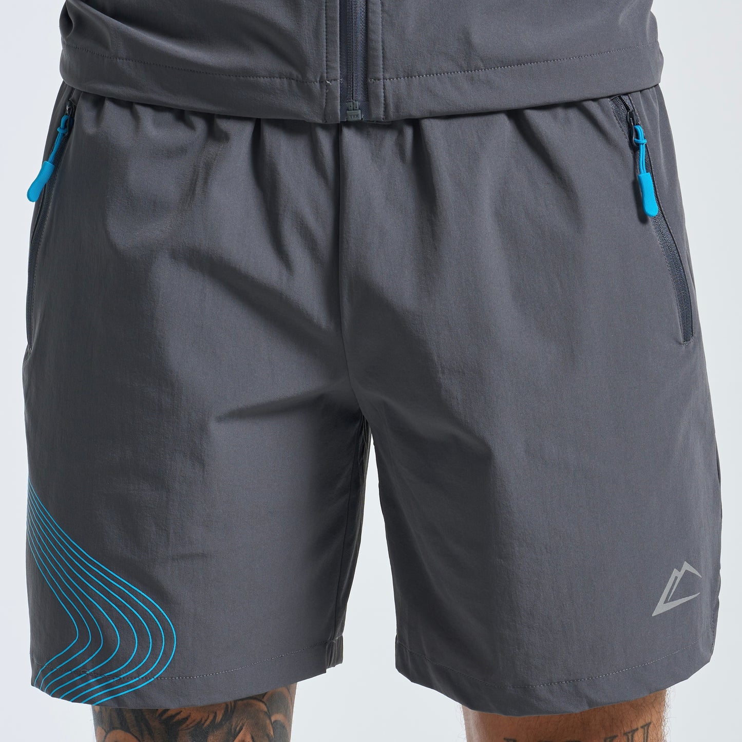 ActiveLine Wave Windrunner & Shorts Set - Grey / Baltic Blue