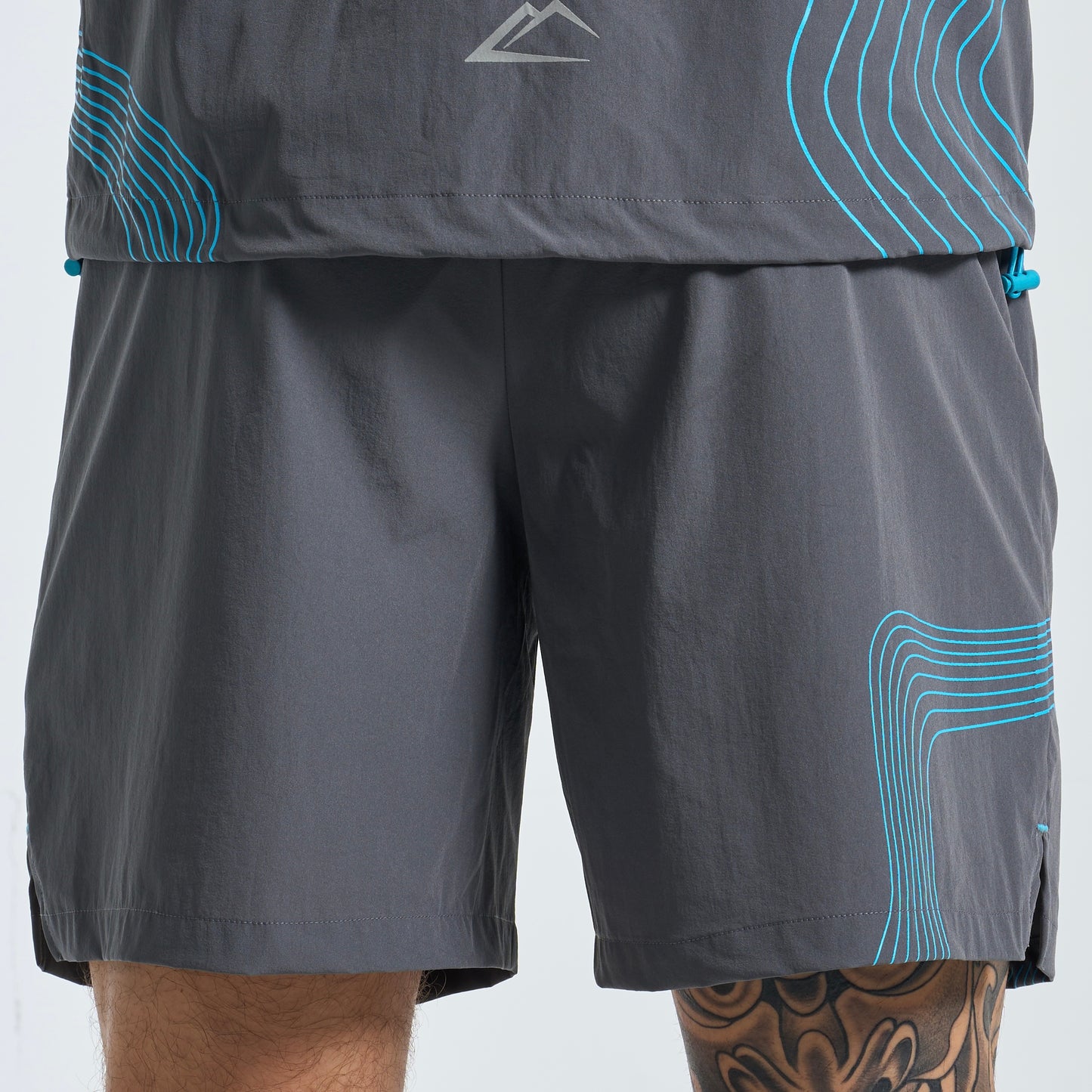 ActiveLine Wave Windrunner & Shorts Set - Grey / Baltic Blue