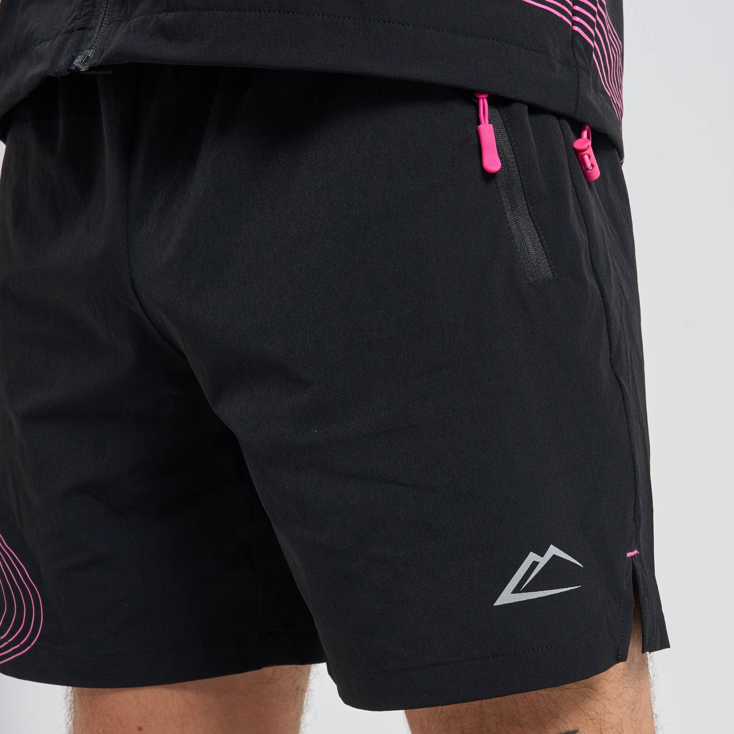 ActiveLine Wave Windrunner & Shorts Set - Black / Pink