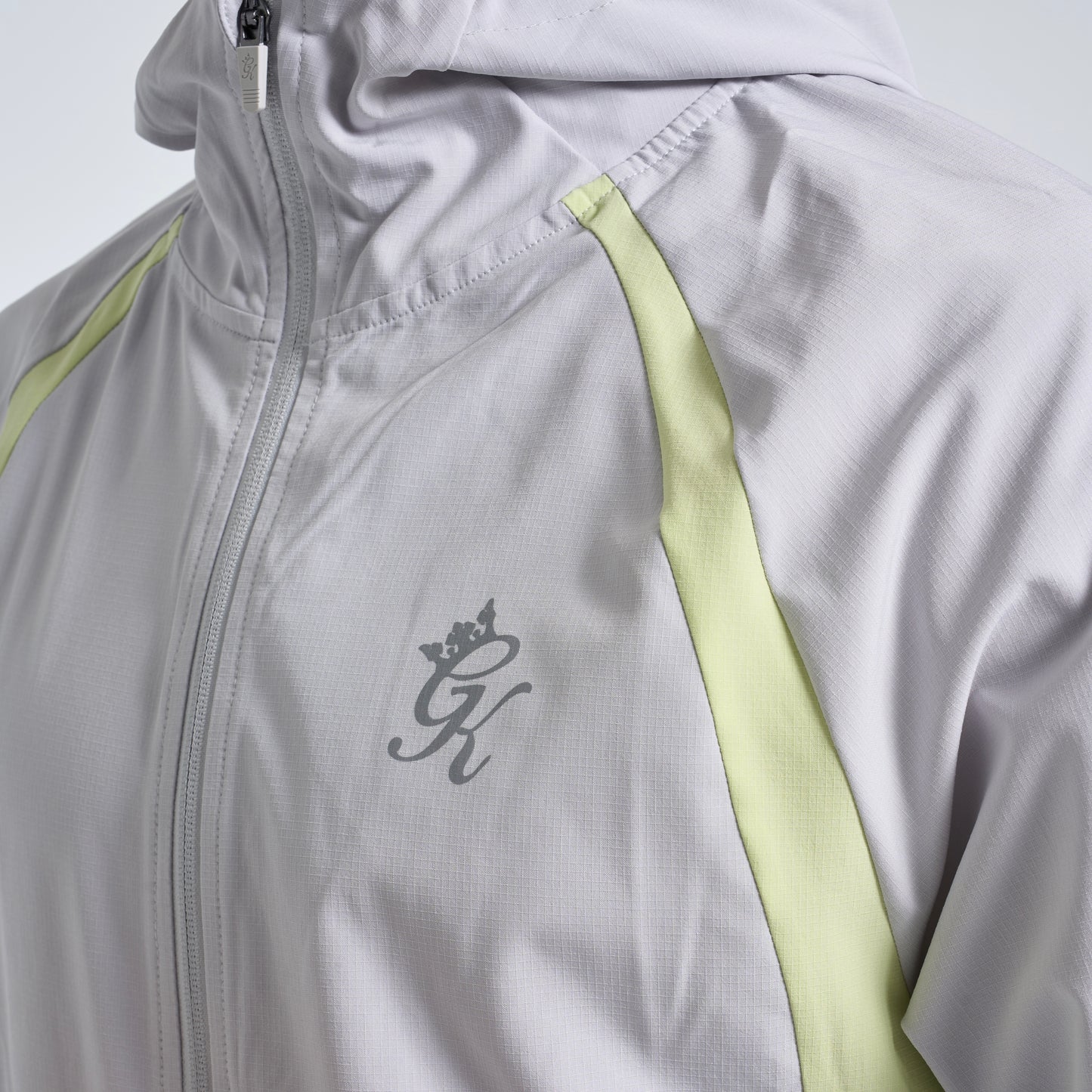 GymKing Flex 2.0 Jacket & Shorts Set - Light Grey/Sherbet Lime