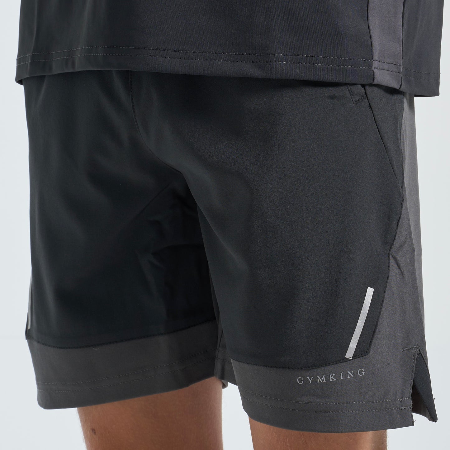GymKing Advance Tee & Shorts Set - Urban Grey/Fossil Grey (Junior)