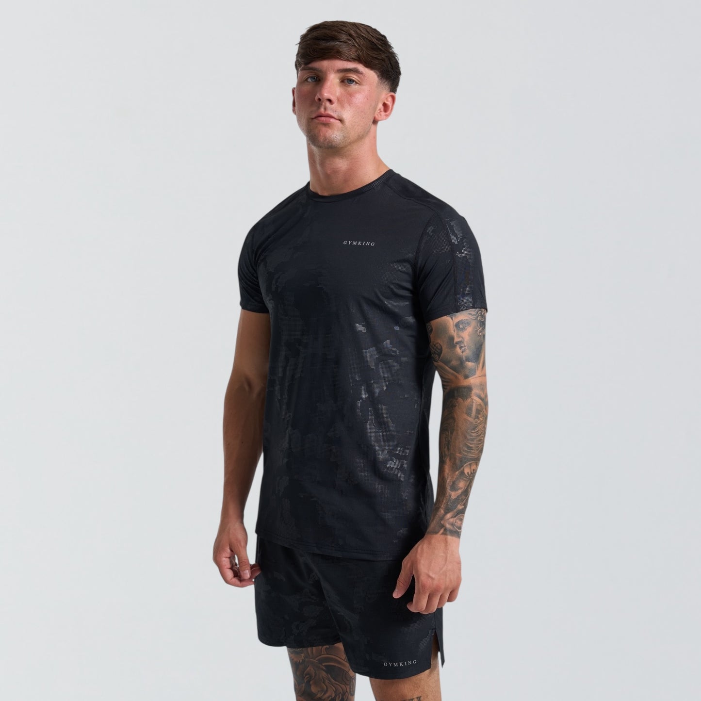 GymKing Debossed Camo Set - Black