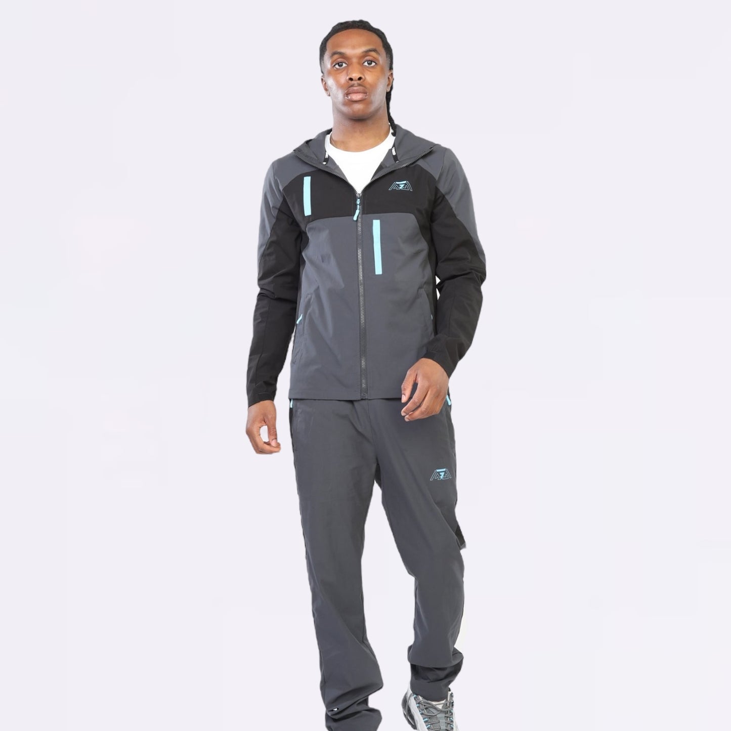 Griid Triple G Set - Windrunner & Pant - Shadow Grey / Electric Blue
