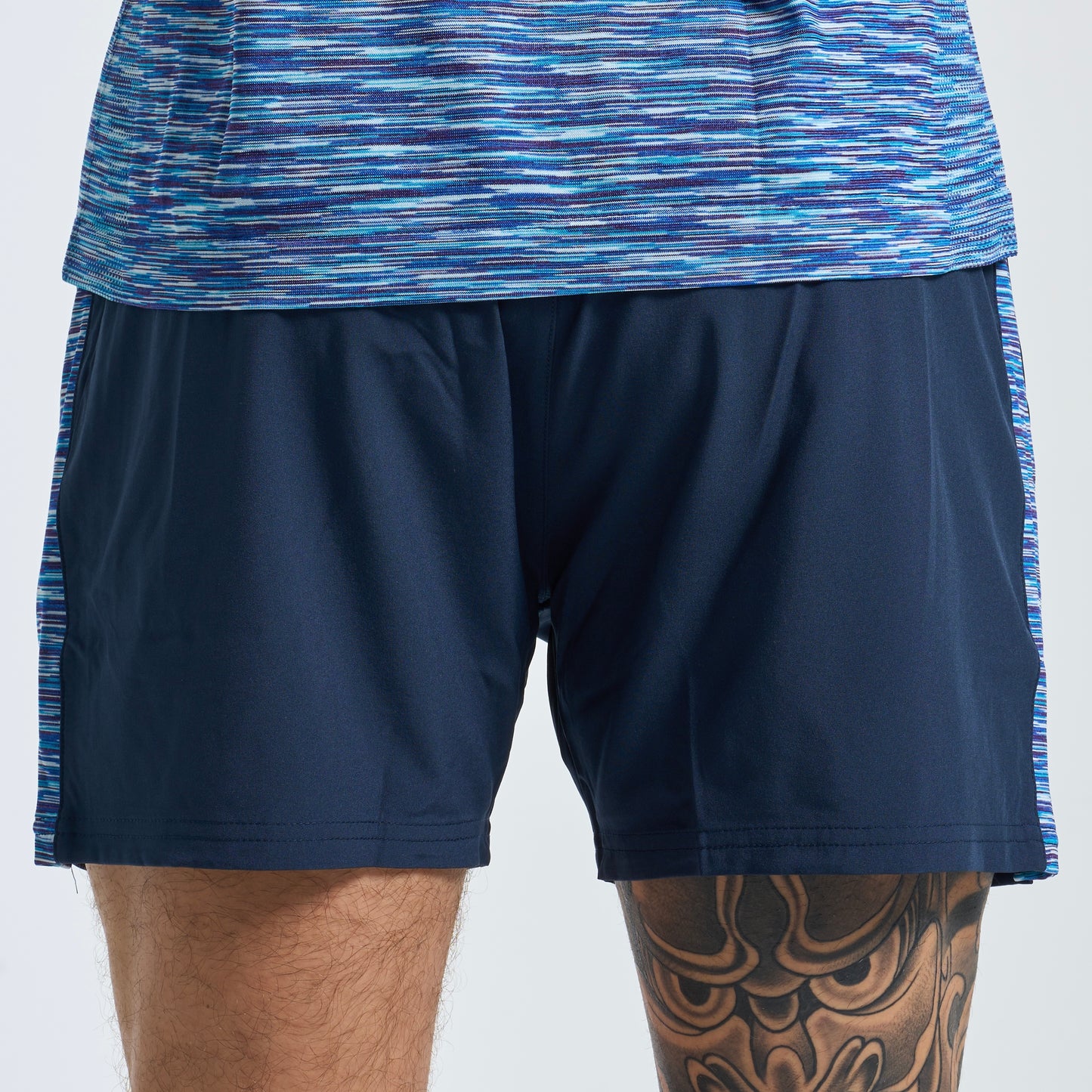 GymKing Space Dye Panel 5" Short - Navy/Galactic Blue
