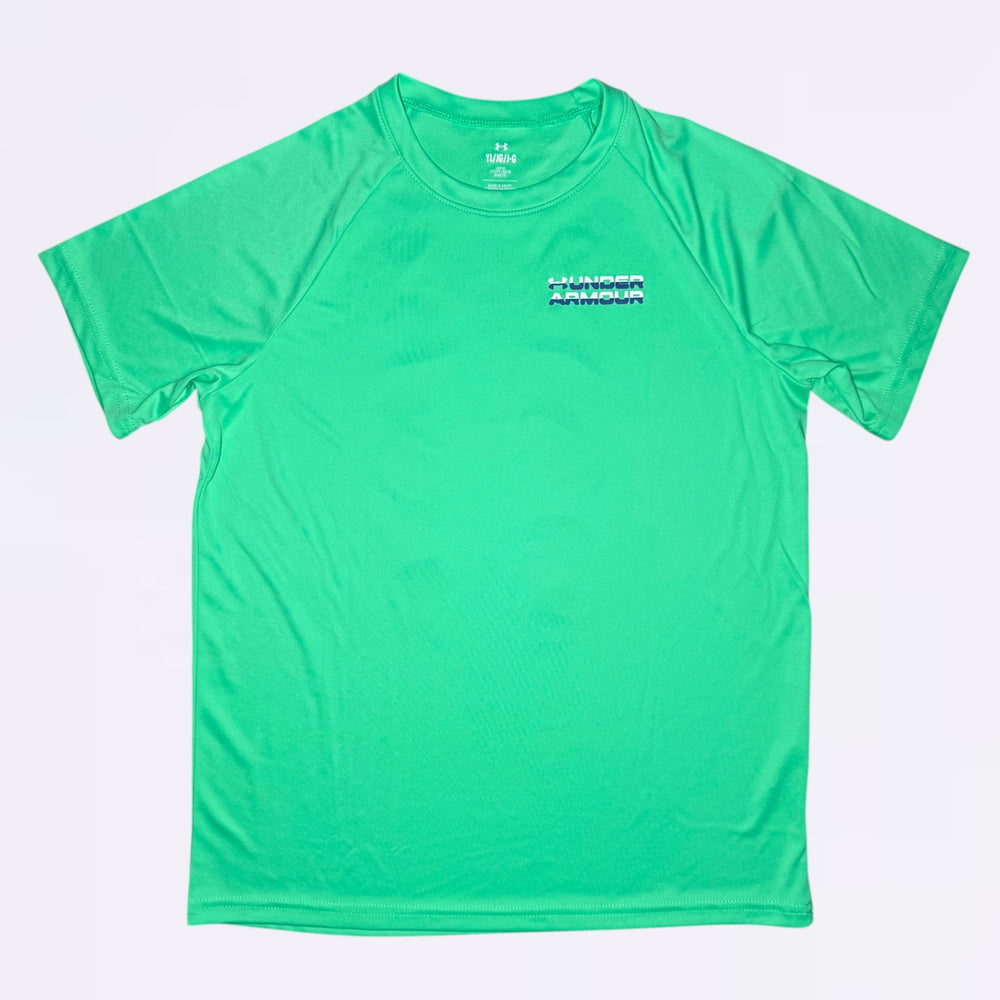 Under Armour Multi Logo Green Tee (Junior)