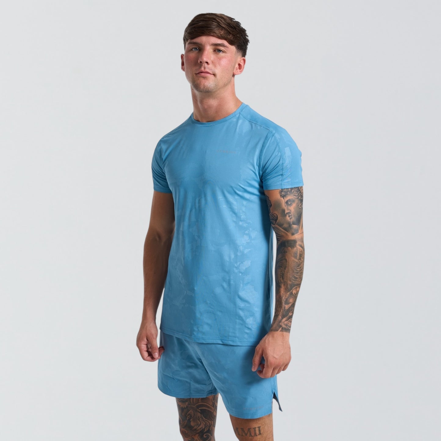 GymKing Debossed Camo Set - Coastal Blue
