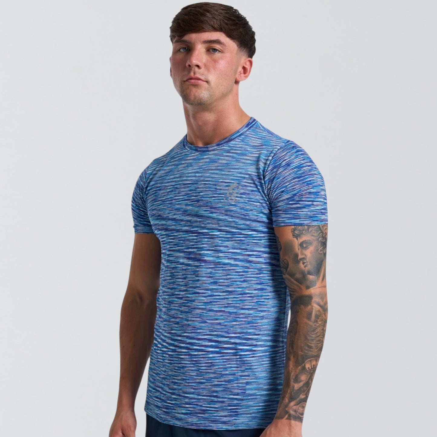 GymKing Energy Seamless Space Dye Tee - Galactic Blue Multi