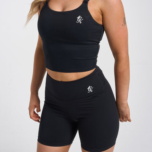 Gym King 365 Long Line Tank & Shorts  Set - Black