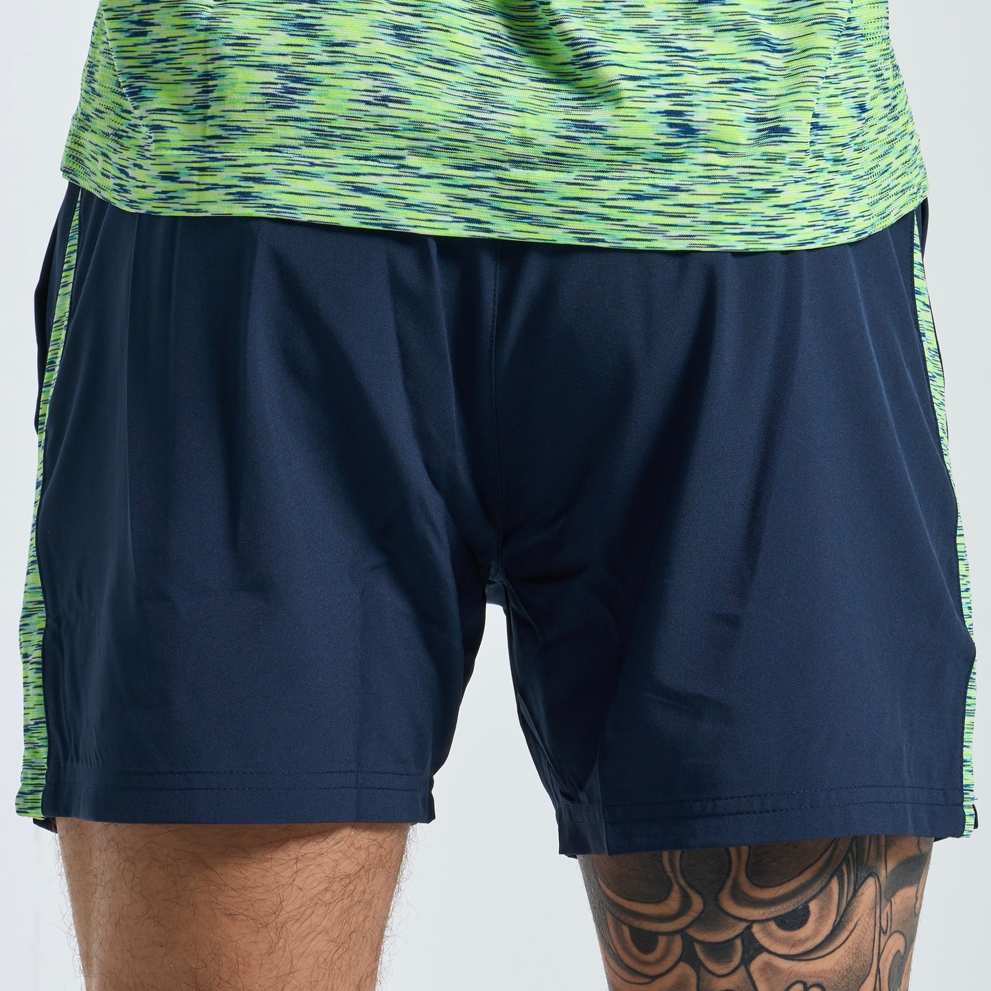 GymKing Space Dye Panel 5" Short - Navy/Lime