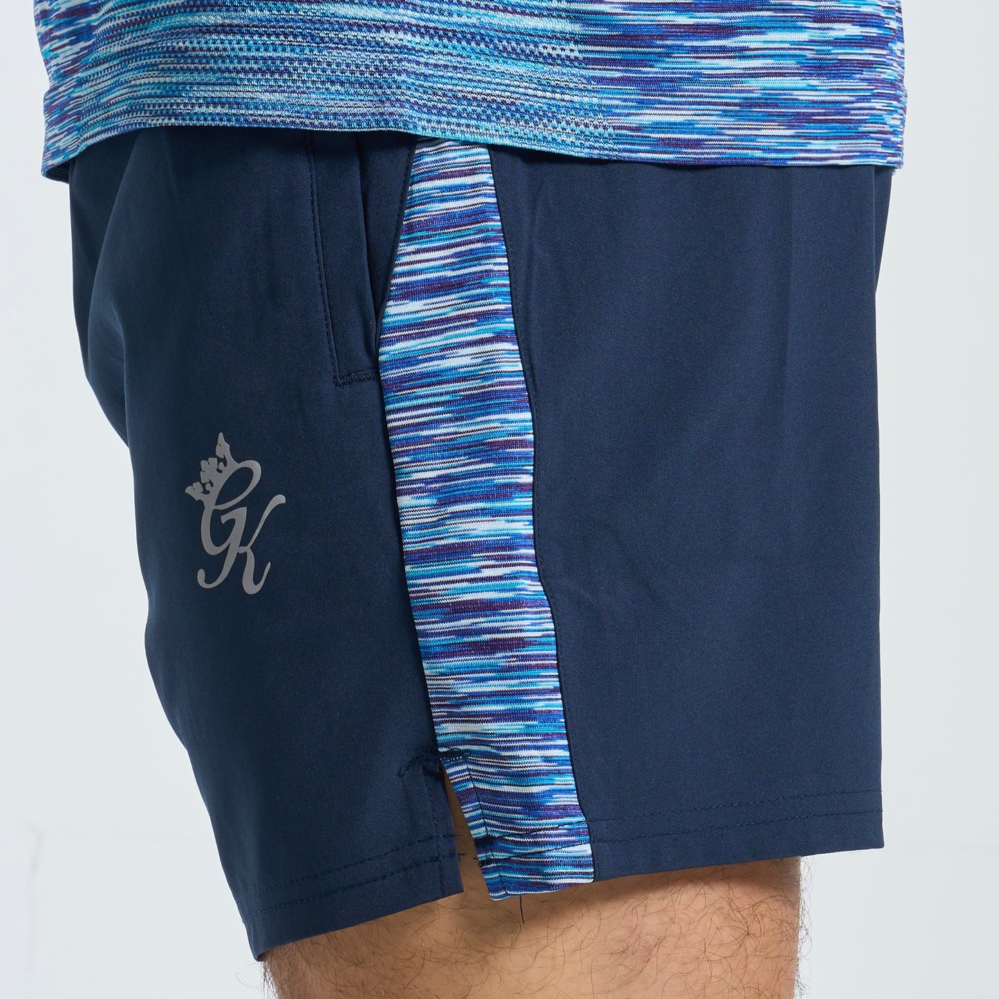 GymKing Space Dye Panel 5" Short - Navy/Galactic Blue