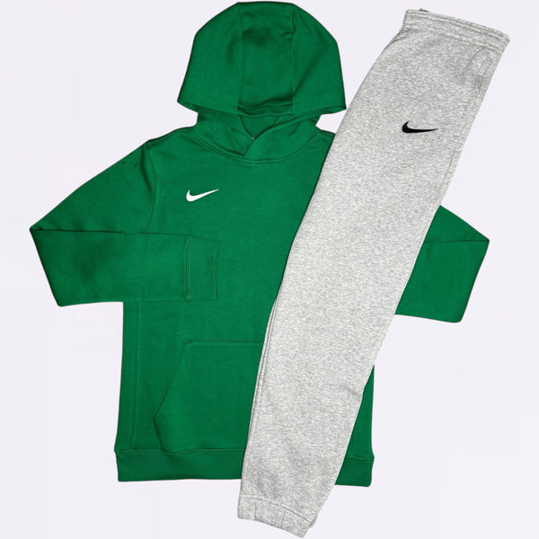 Nike Park Hoodie & Joggers Set - Green / Grey (Junior)