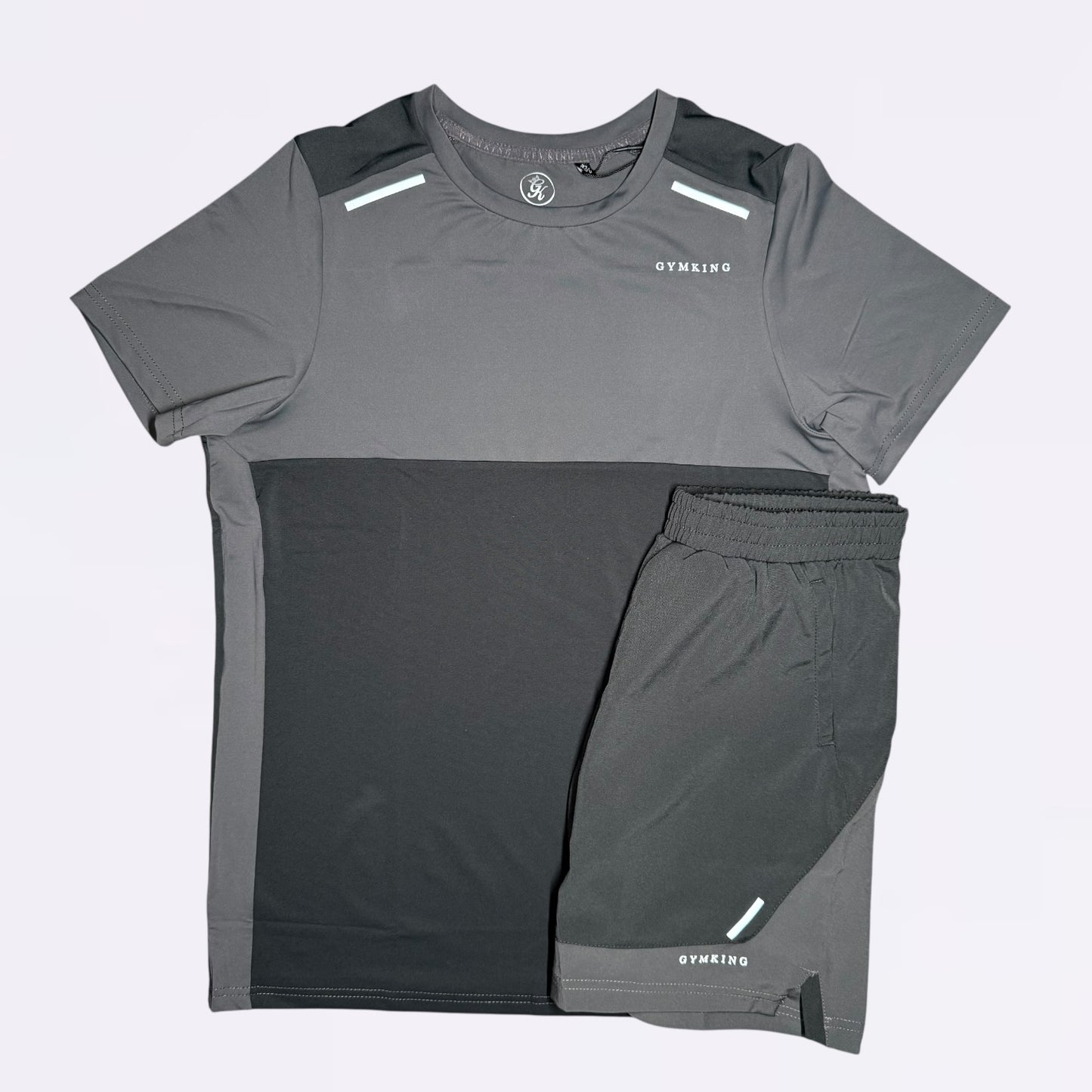 GymKing Advance Tee & Shorts Set - Urban Grey/Fossil Grey (Junior)