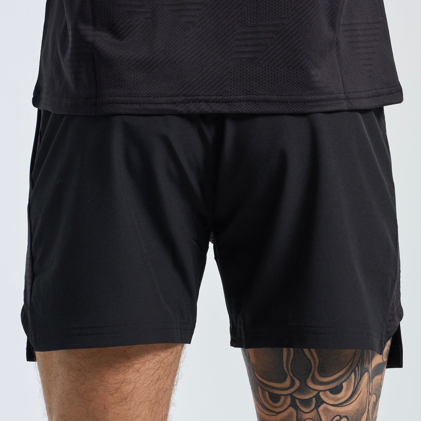 GymKing Geometric Knit Linear Short - Black
