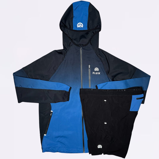 Flux Gradient & Performance Set - Jacket & Shorts - Blue / Black (Junior)