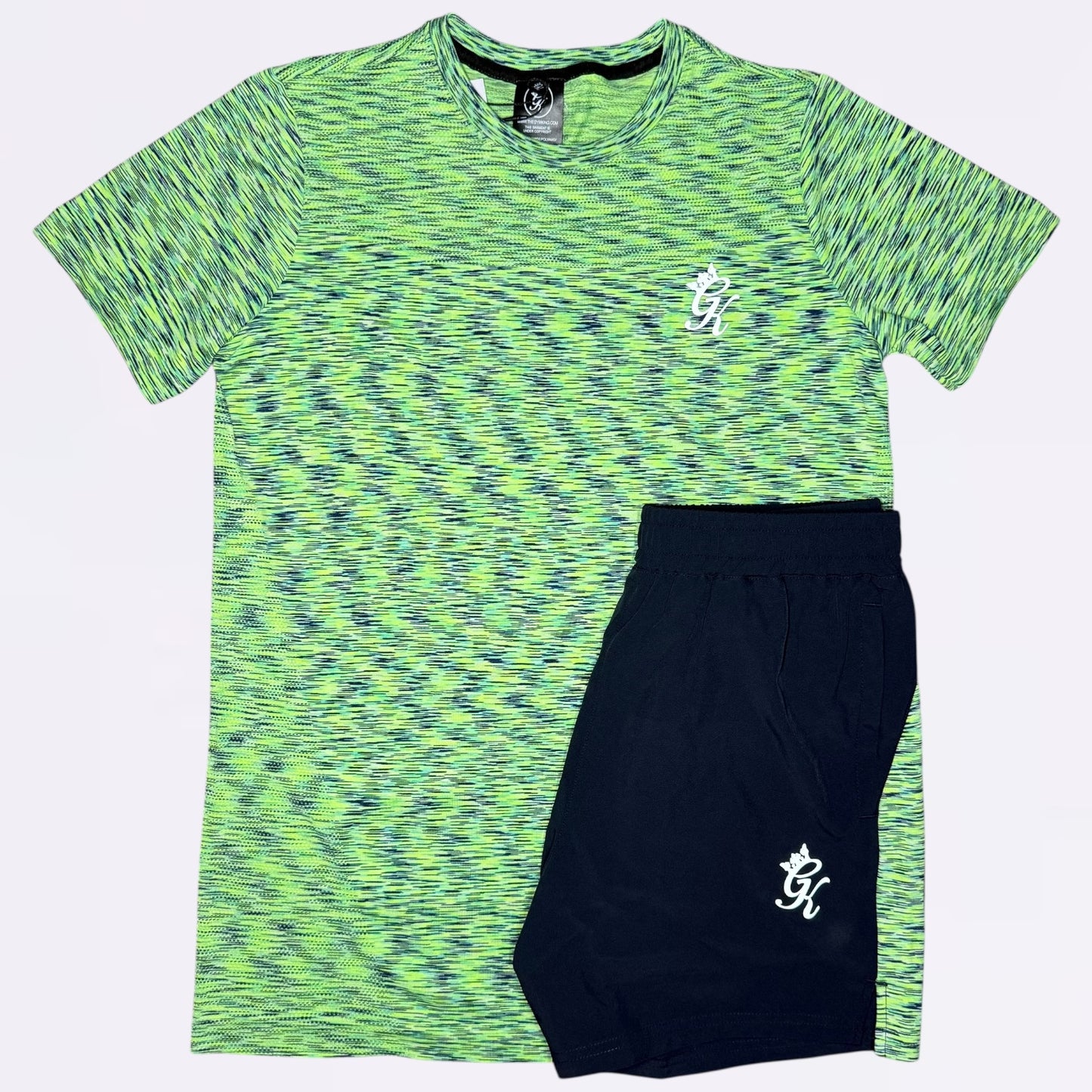 GymKing Seamless Space Dye Set - Lime/Navy Grindle (Junior)