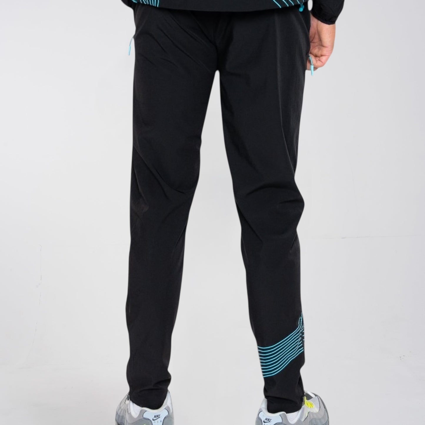 ActiveLine Wave Windrunner & Bottoms Set - Black / Turquoise