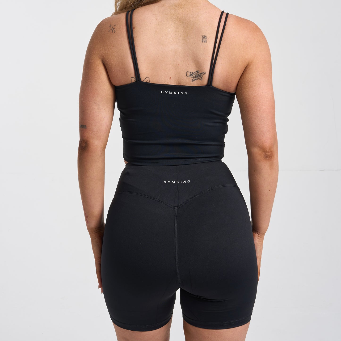 Gym King 365 Long Line Tank & Shorts  Set - Black