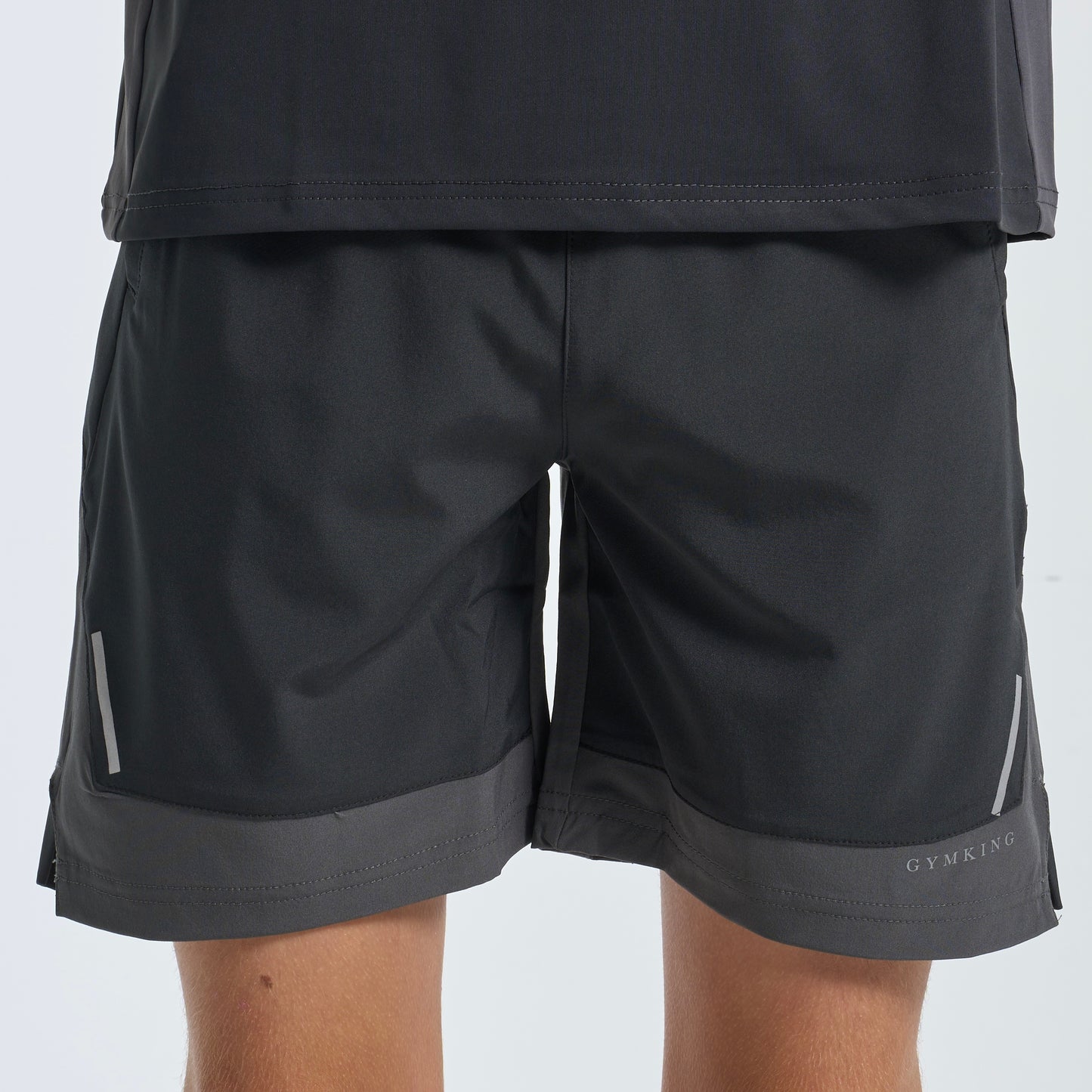 GymKing Advance Tee & Shorts Set - Urban Grey/Fossil Grey (Junior)