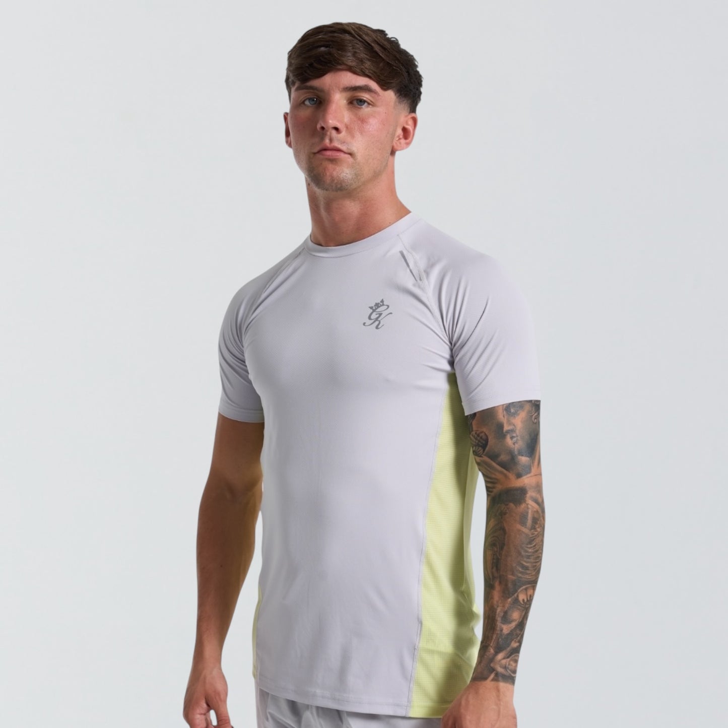 GymKing Flex 2.0 Tee - Light Grey/Sherbet Lime