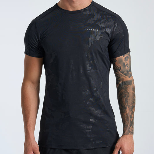 GymKing Debossed Camo Set - Black