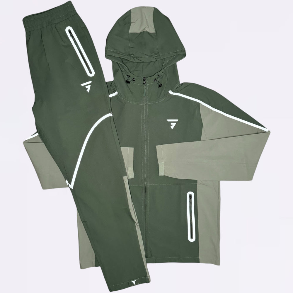 GRIID Reflect Windrunner Set - Khaki / Forrest Green