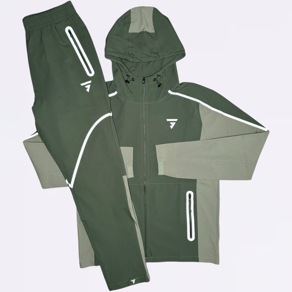 GRIID Reflect Windrunner Set - Khaki / Forrest Green