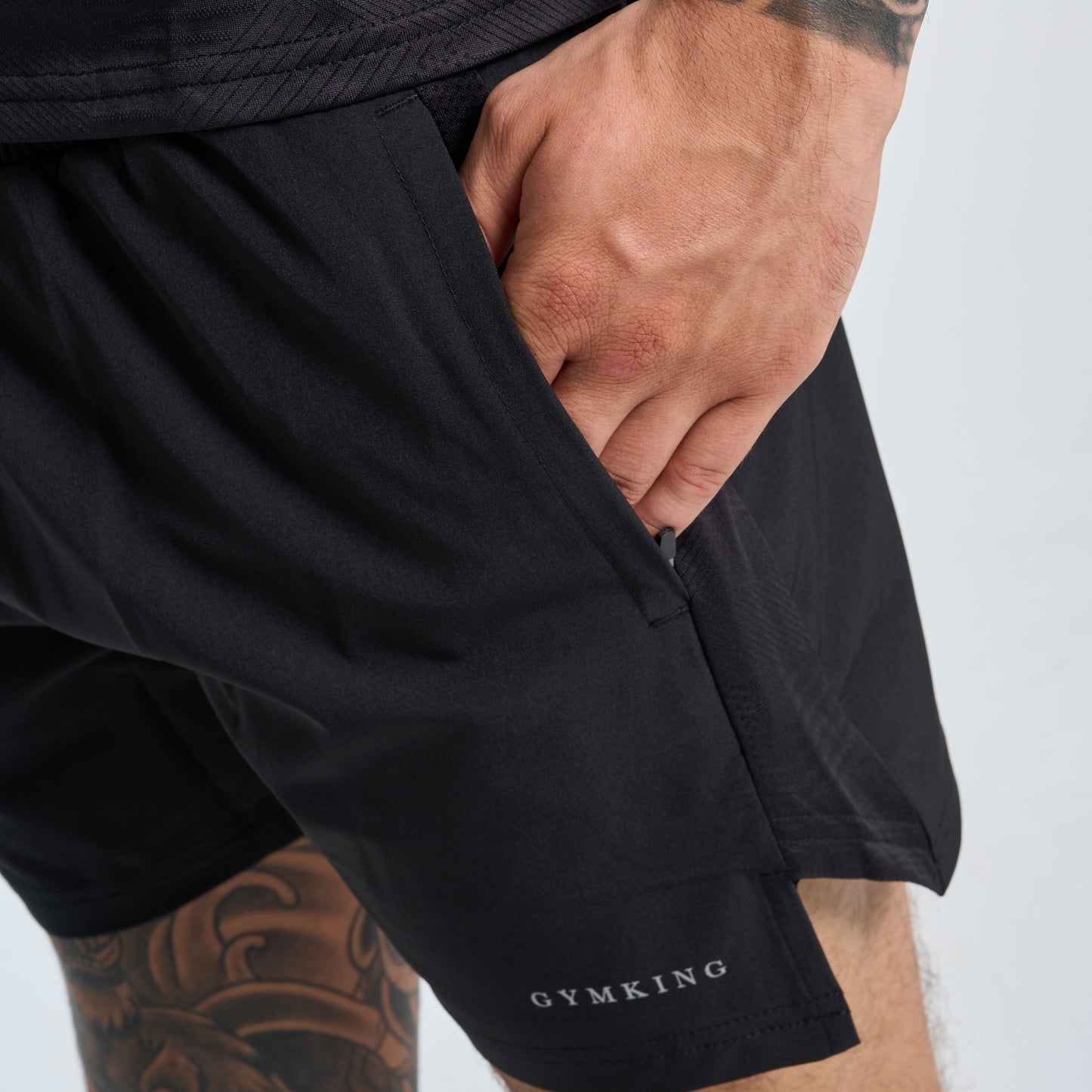GymKing Geometric Knit Linear Short - Black