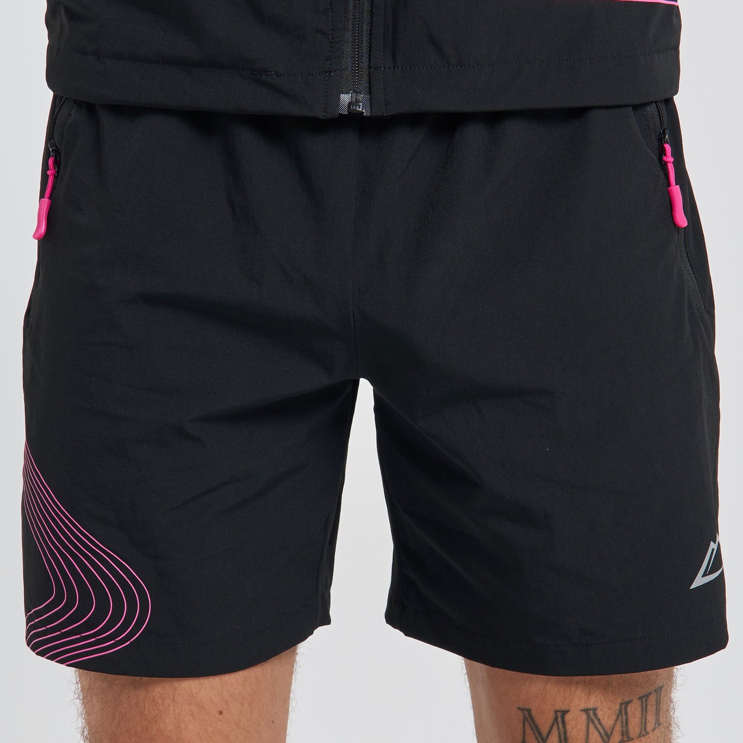 ActiveLine Wave Windrunner & Shorts Set - Black / Pink