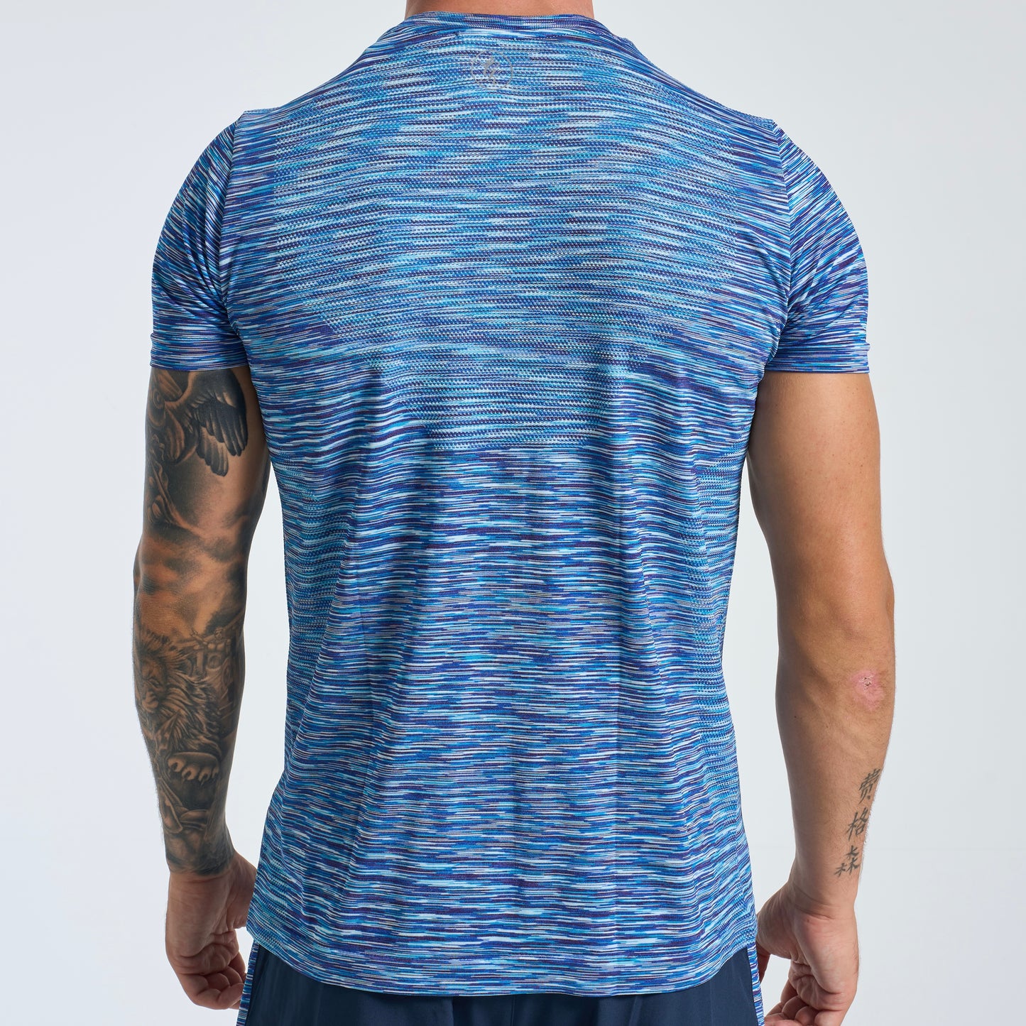 GymKing Energy Seamless Space Dye Tee - Galactic Blue Multi