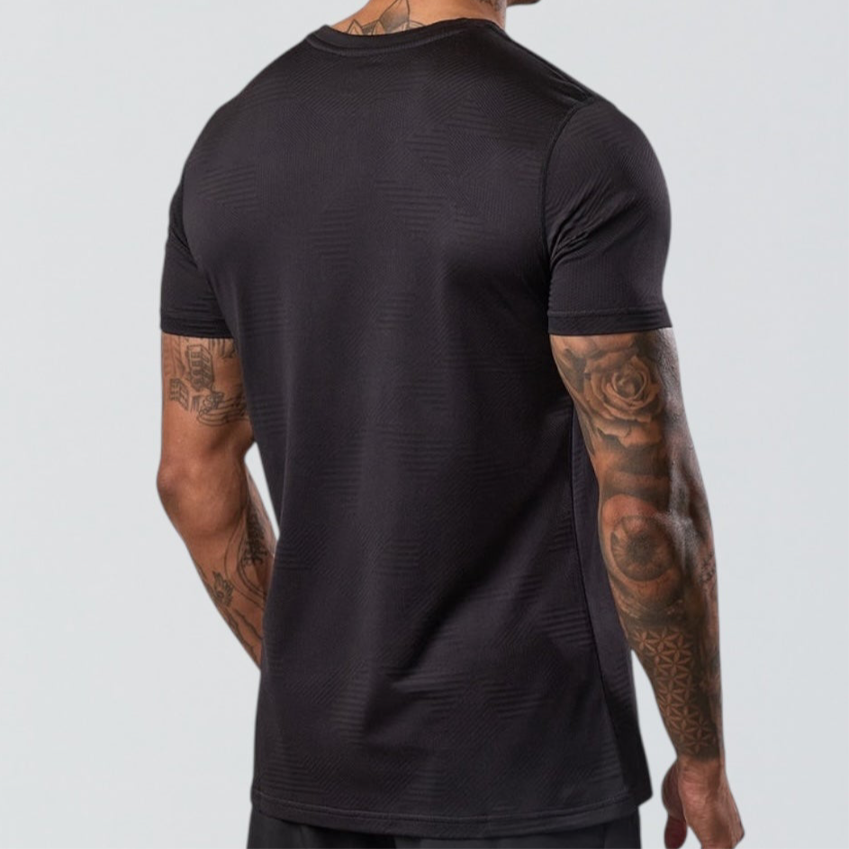 GymKing Geometric Knit Linear Set - Black