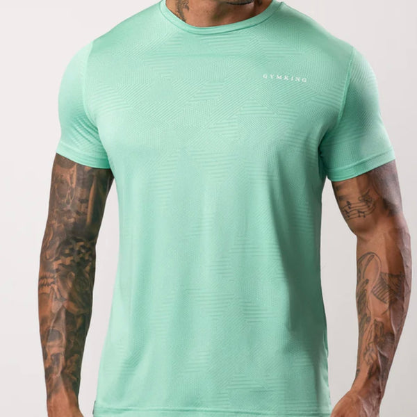 GymKing Geometric Knit Tee - Apple Green