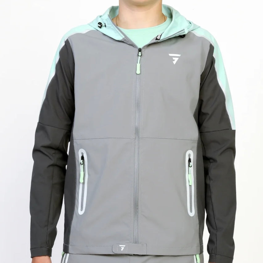 GRIID Reflect Windrunner & Shorts Set - Green (Junior)