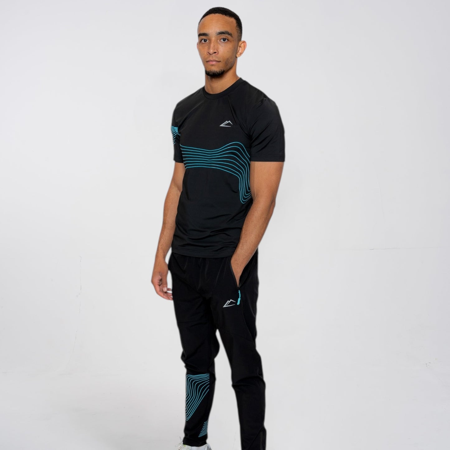 ActiveLine Wave Tee - Black / Turquoise